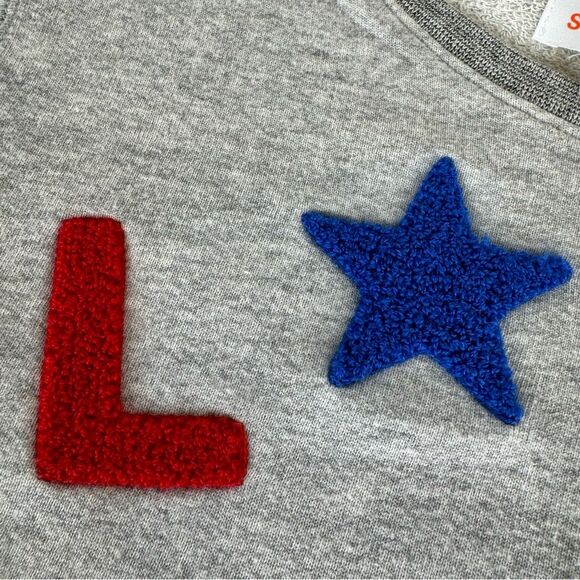 Sundry LOVE Patch Sweatshirt Gray Asymmetrical side zip small Mila Kunis - Picture 11 of 16